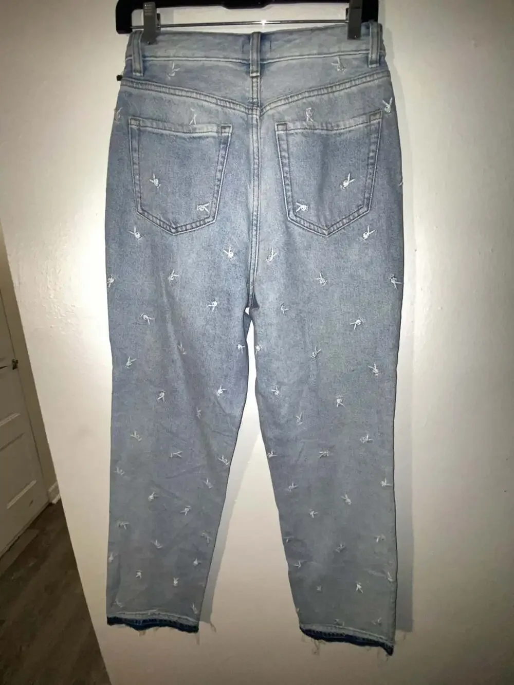 Playboy by PacSun High Rise Straight Leg Embroidered Bunny Jeans